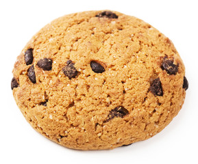 Chocolate chip cookies isolated on white background