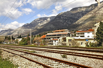 Fototapeta na wymiar Railway in Sutomore. Montenegro