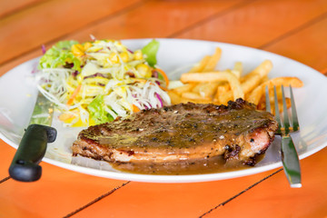 Grilled beef steak