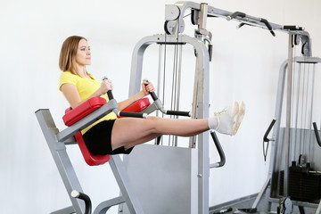 young girl is engaged in fitness