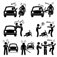 Road Bully Driver Rage Pictogram