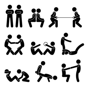 Exercise Workout with a Partner Pictogram
