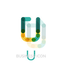 Minimal U font or letter logo design