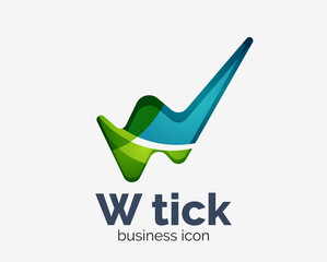 Modern tick abstract wave logo design