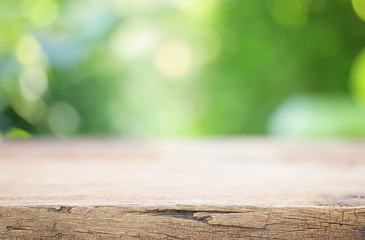 Outdoor Wooden table view