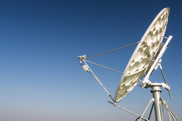 A satellite dish parabolic antenna