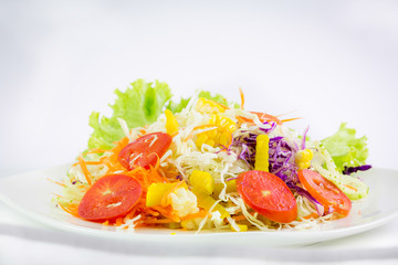 vegetable salad isolated on white background