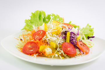 vegetable salad isolated on white background