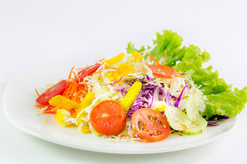 vegetable salad isolated on white background