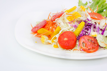 vegetable salad isolated on white background