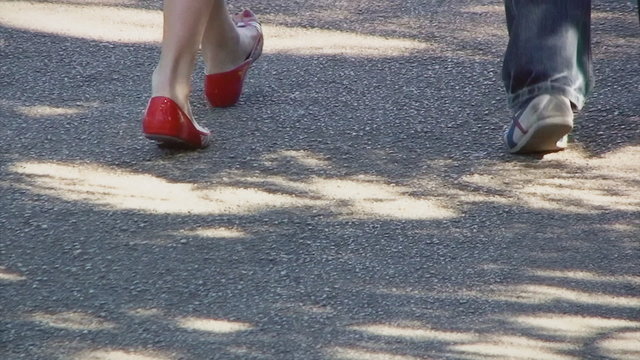 Feet lifestyle walking travelling shot