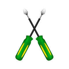Two crossed screwdrivers