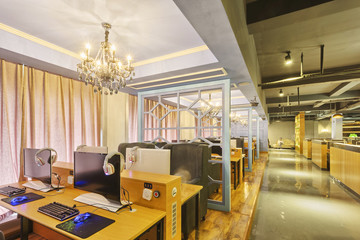 Modern internet cafe interior