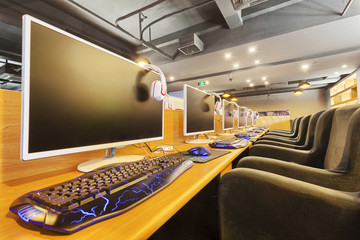 Modern internet cafe interior