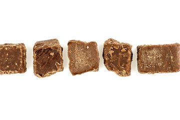 Aerial background of fudge dessert with copyspace
