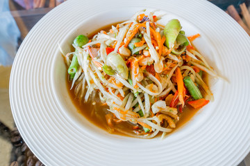 Thai papaya salad,Som tum.