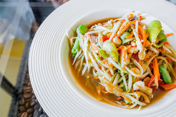 Thai papaya salad,Som tum.