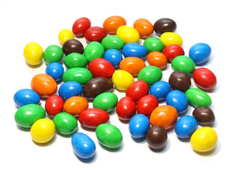 Colorful candies isolated on white