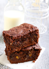 Citrus and nut chocolate brownie
