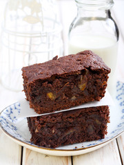Citrus and nut chocolate brownie