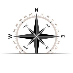 Compass hiding in his pocket on white background