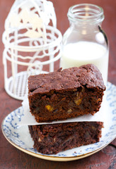 Citrus and nut chocolate brownie