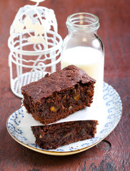 Citrus and nut chocolate brownie