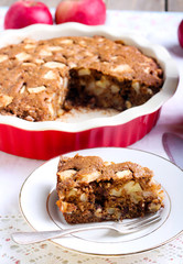 slice of whole wheat apple cake