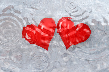 heart in water