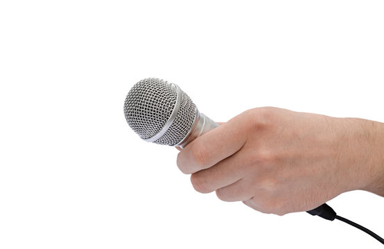 microphone in a hand