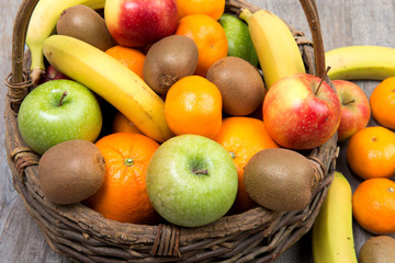 close up of fruit and vegetable basket