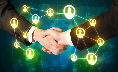 handshake, social netwok concept