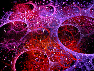 Naklejka premium Multicolored multiverse bubbles fractal