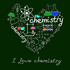 Chemystry doodles on school squared paper