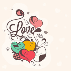 Love card design for Happy Valentines Day celebration.