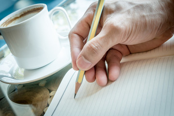 Working man in coffee shop