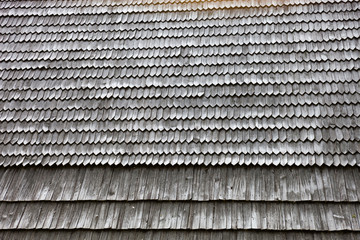 Old wooden shingle roof