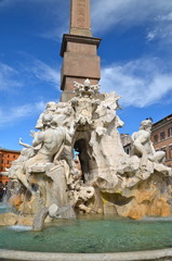 Obraz premium Fontana dei Quattro Fiumi in Piazza Navona, Rome