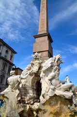 Fototapeta na wymiar Fontana dei Quattro Fiumi in Piazza Navona, Rome