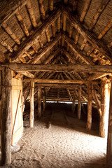 Fototapeta na wymiar Prehistoric Reconstruction of a Stone Age House