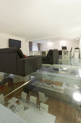 Interior, wide loft, studio
