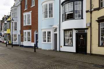 Fototapeta premium old houses on embankment, Weymouth