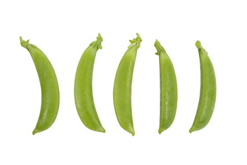 Fresh garden pea isolate on white background