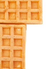 Delicious sweet waffle isolated on a white background