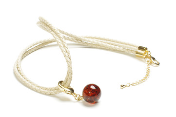 Modern amber bijouterie isolated on the white background