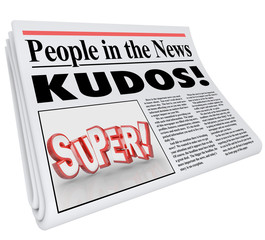 People in News Announcement Super Newspaper Message Praise