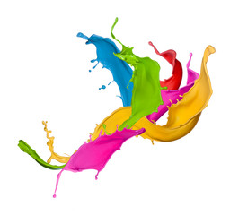 Colored splashes in abstract shape