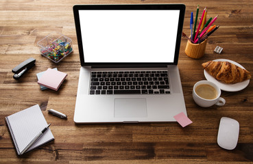 Fototapeta premium Office workplace with laptop.