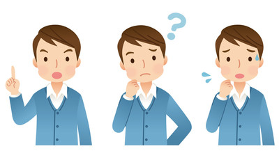 若い男性　表情　セット