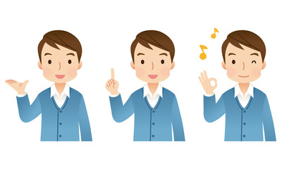 若い男性　表情　セット